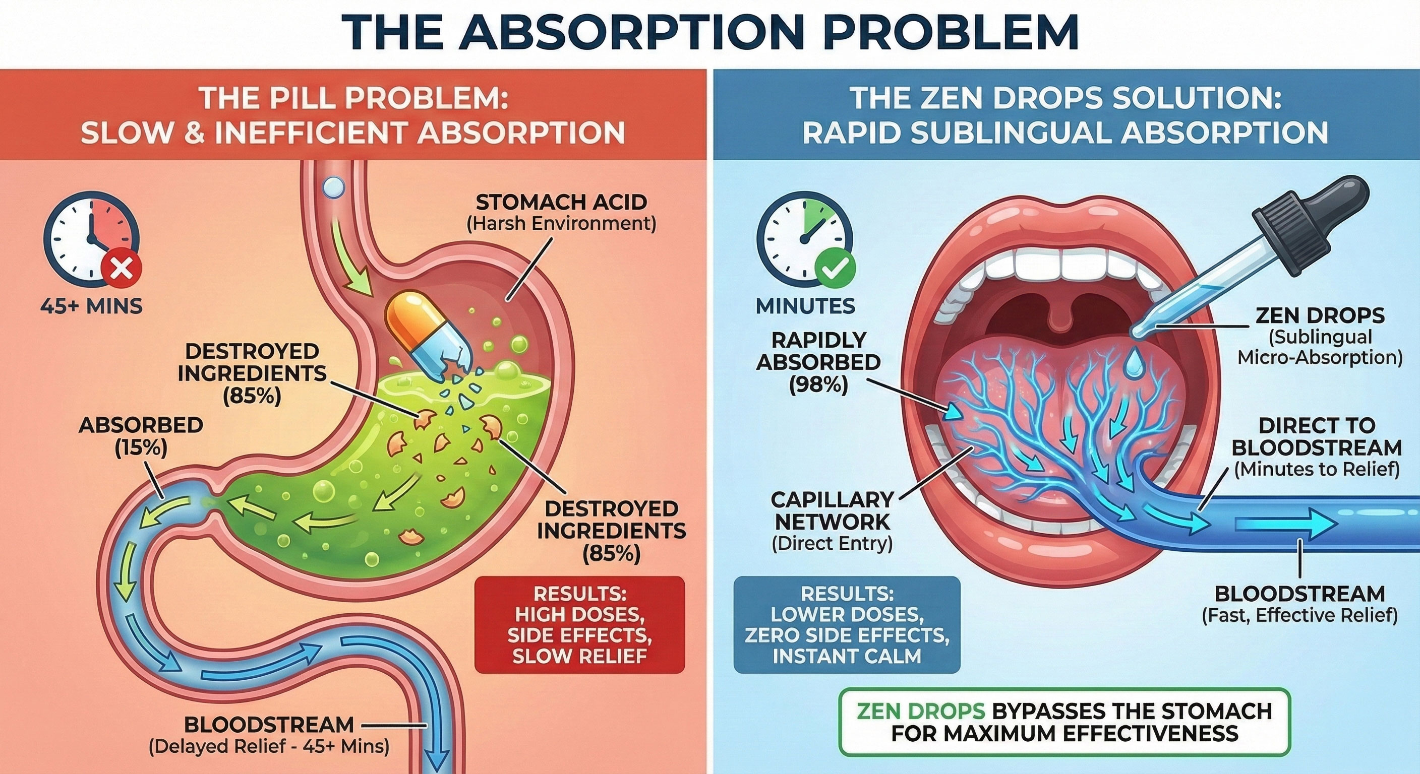 Pills vs liquid bioavailability
